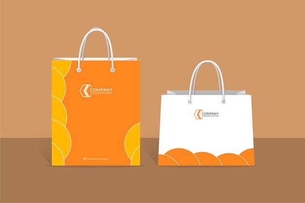 Professional and modern company business shopping bag template