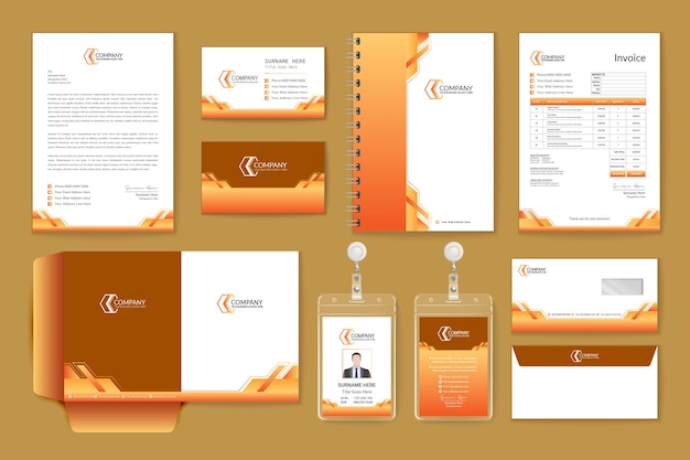 Professional and modern corporate brand identity mockup of stationery set