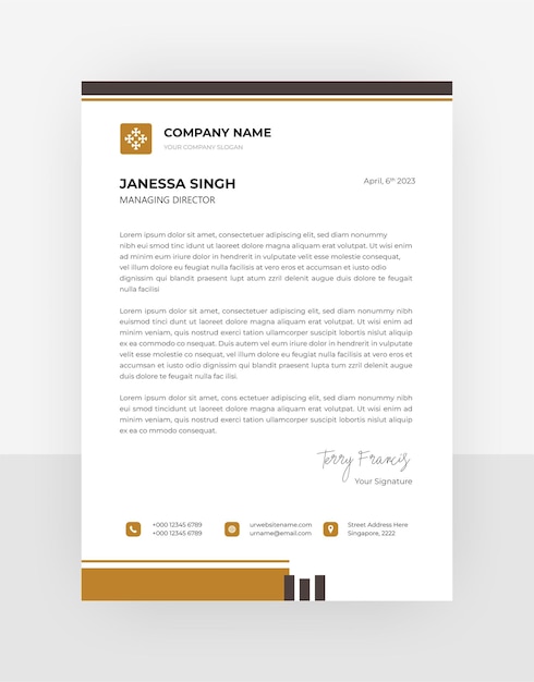 professional and modern corporate gold letterhead template