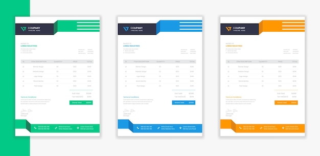 Professional Modern Corporate Invoice template A4 layout vector stationery