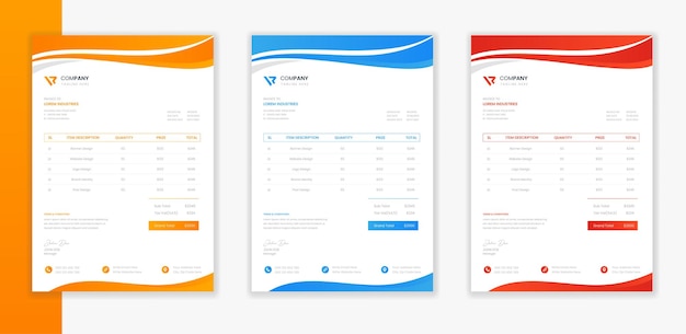 Professional Modern Corporate Invoice template A4 layout vector stationery