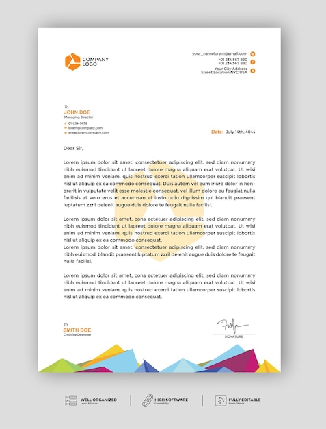 professional and modern corporate letterhead design
