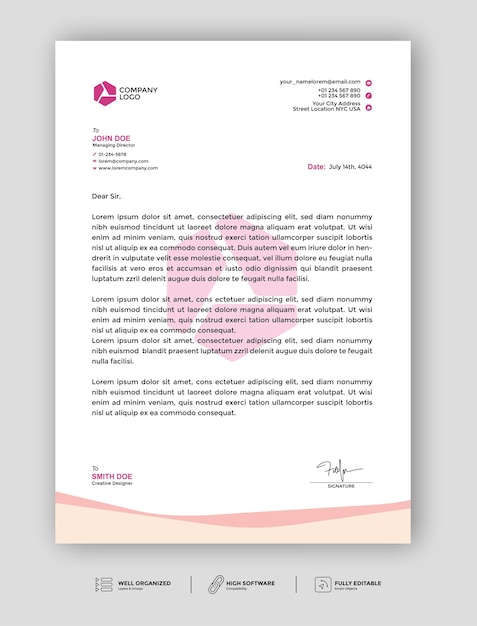 Professional and modern corporate letterhead design