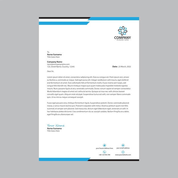Professional and modern corporate letterhead design