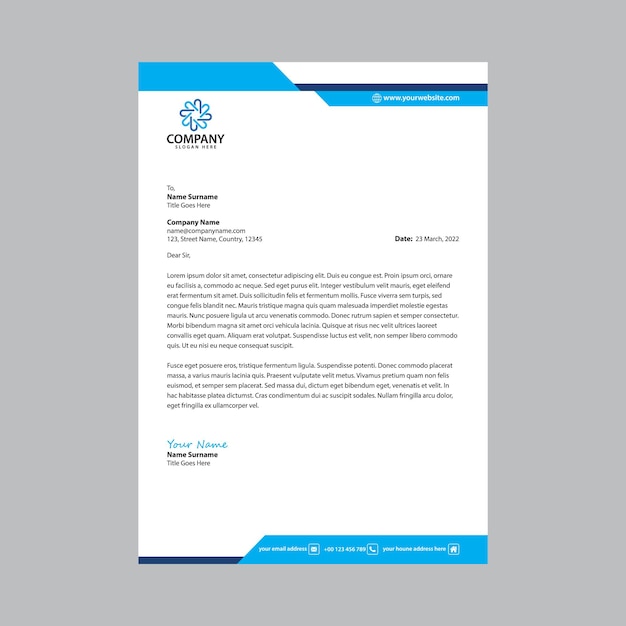 Professional and modern corporate letterhead design