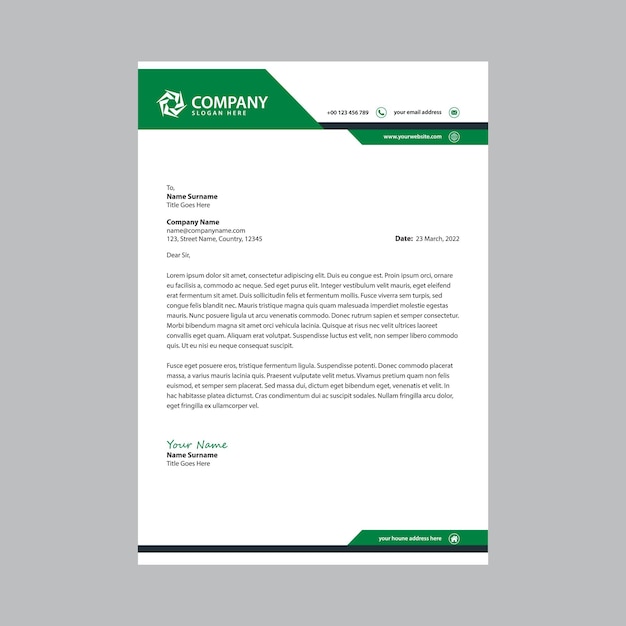 Professional and modern corporate letterhead design