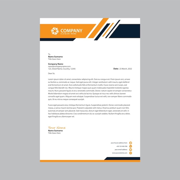 Professional and modern corporate letterhead design