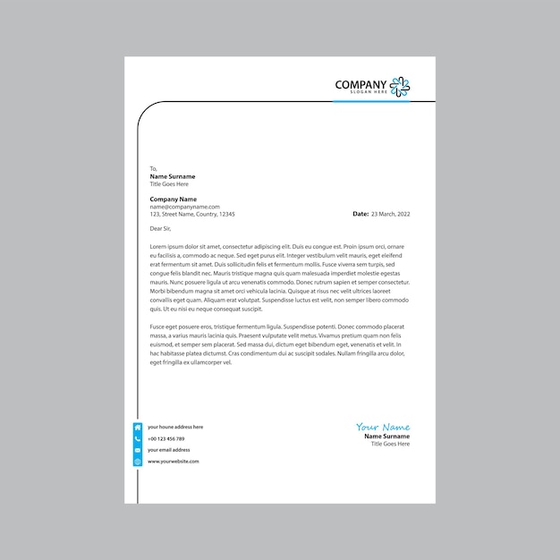 Professional and modern corporate letterhead design