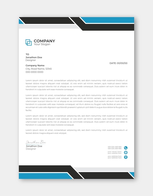 Professional and modern corporate letterhead design