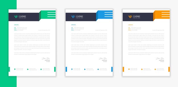 professional modern corporate letterhead template a4 layout vector stationary