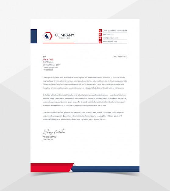 Professional and modern corporate letterhead template