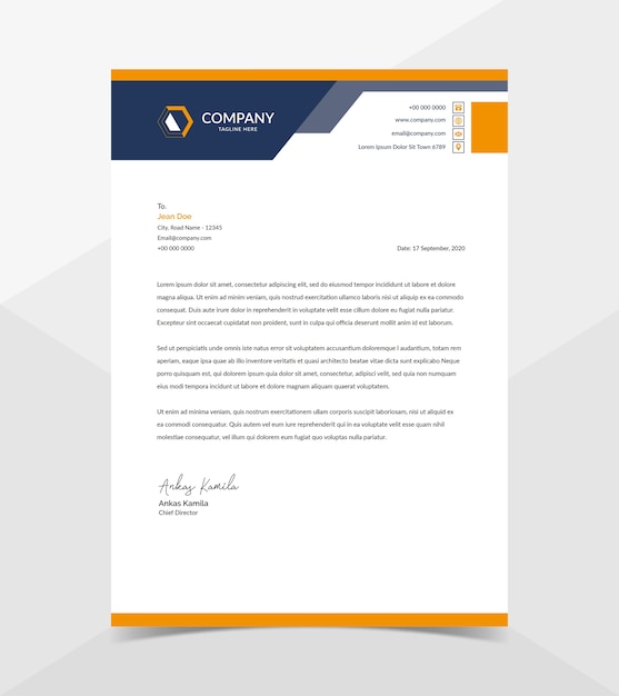 professional and modern corporate letterhead template