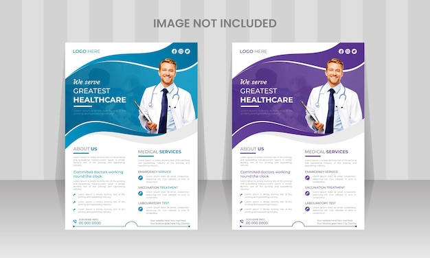 professional modern corporate medical healthcare flyer poster vector template design