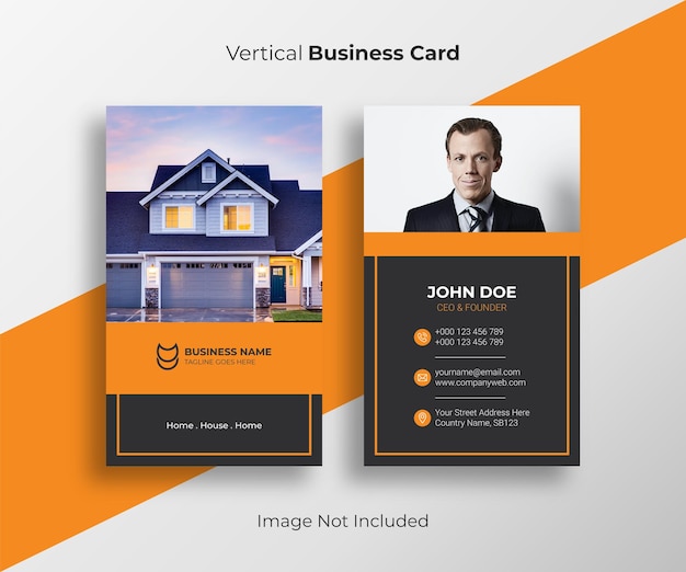 Professional modern corporate and real estate vertical business card design