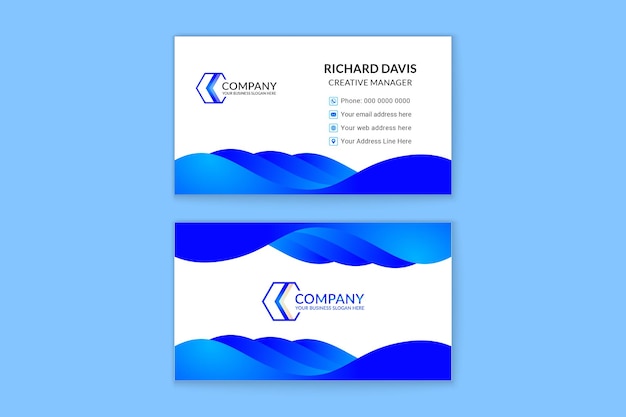 Professional and modern creative blue business card template