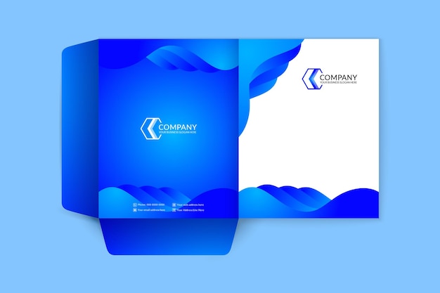 Vector professional and modern creative blue presentation folder template