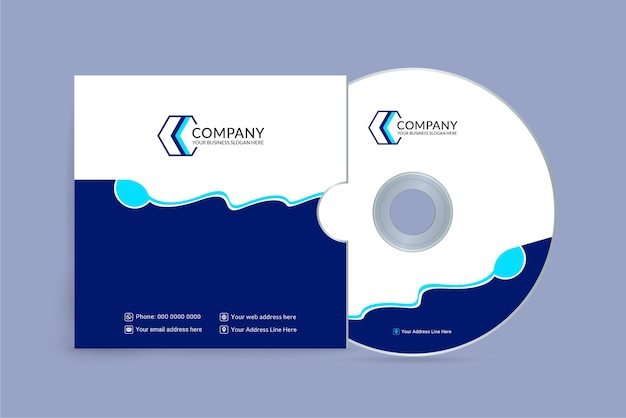 Professional modern creative wave style CD cover template