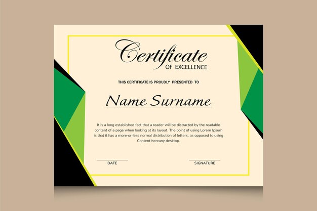 Professional Modern elegant certificate template