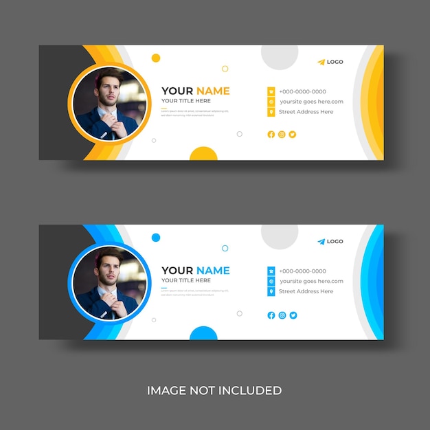 Professional modern email signature or footer square templates