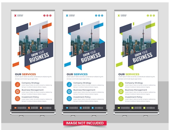 Professional modern it conference roll up banner template