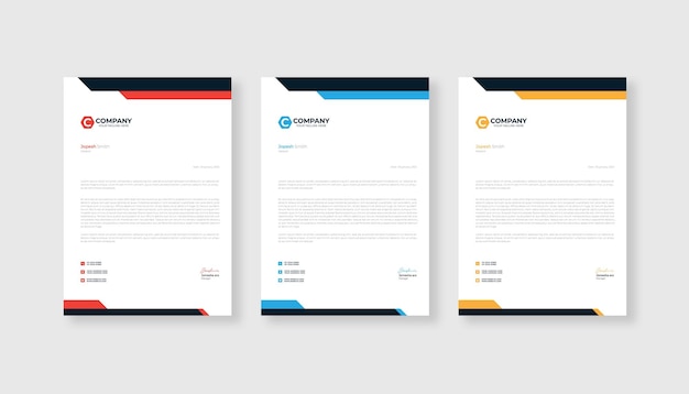 Professional and modern letterhead design template Premium Vector