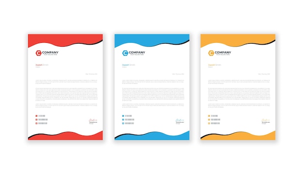 Professional and modern letterhead design template