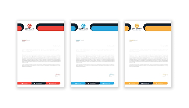 Vector professional and modern letterhead design template