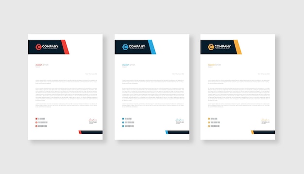 Professional and modern letterhead design template