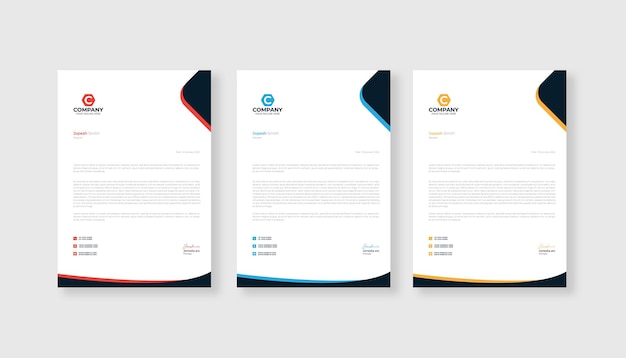 Professional and modern letterhead design template