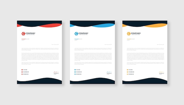 Professional and modern letterhead design template