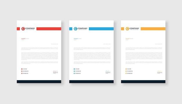 Professional and modern letterhead design template