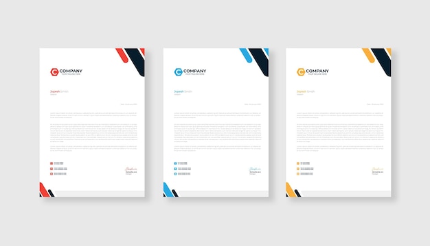 Professional and modern letterhead design template