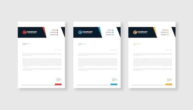 Professional and modern letterhead design template