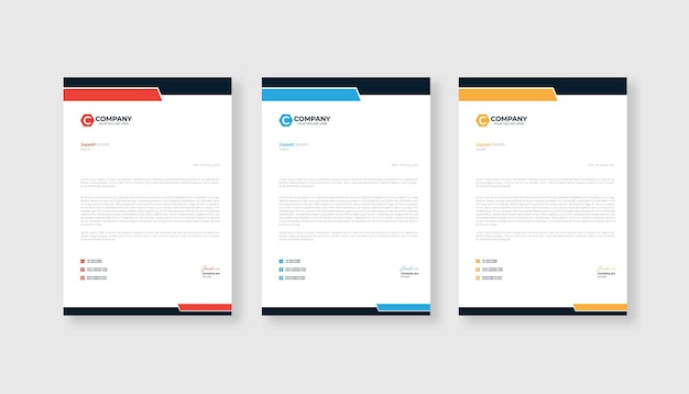 Professional and modern letterhead design template