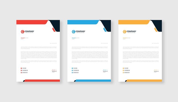 Professional and modern letterhead design template