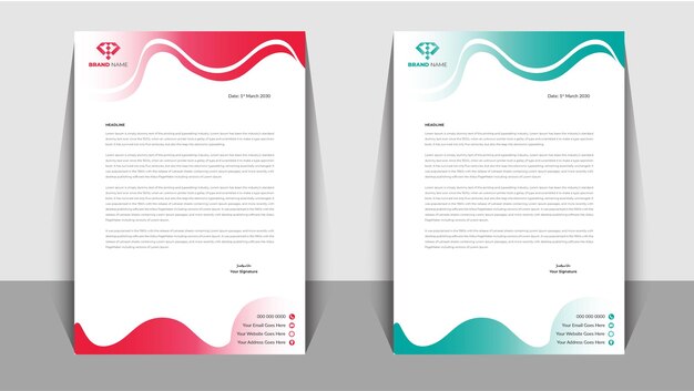 Professional modern letterhead template design