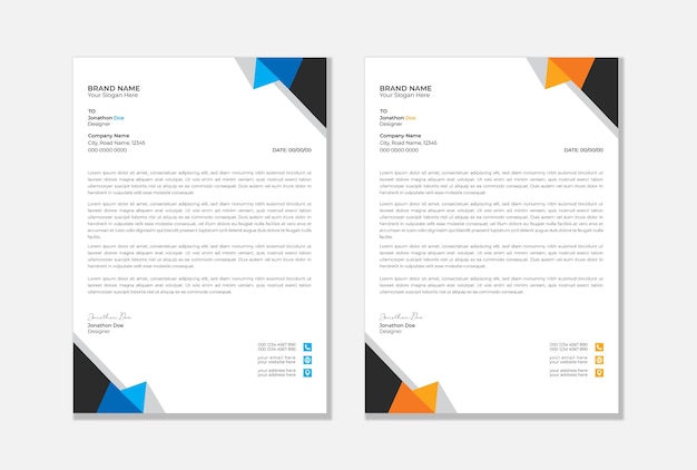 Professional and modern letterhead template design