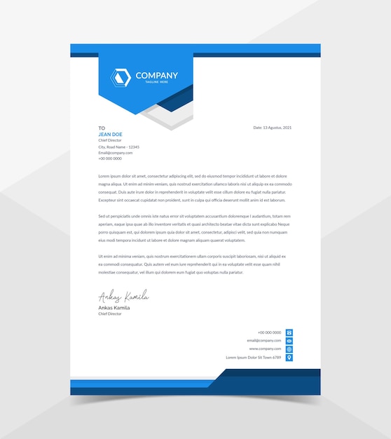 Professional And Modern Letterhead Template