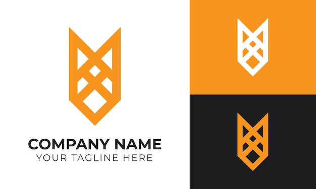 Профессиональный современный минимальный шаблон дизайна бизнес-логотипа с монограммой