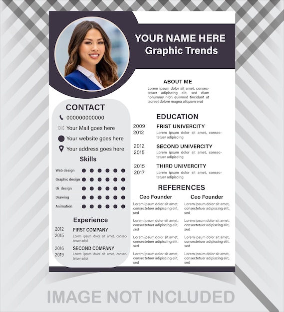 professional modern and minimal resume or cv design template
