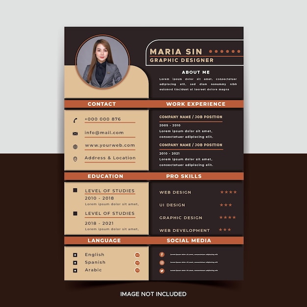 Professional and modern resume or job cv template