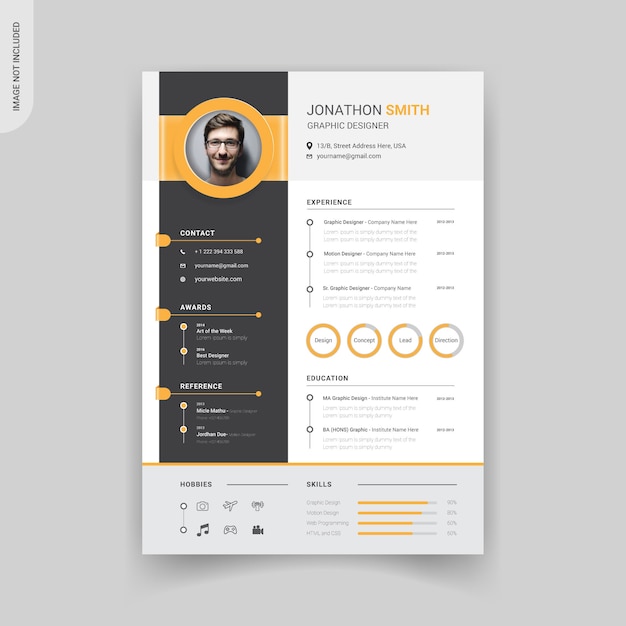 Professional modern resume template design