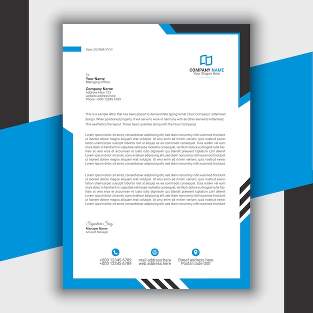 Professional Modern Simple And Creative Corporate Letterhead Template