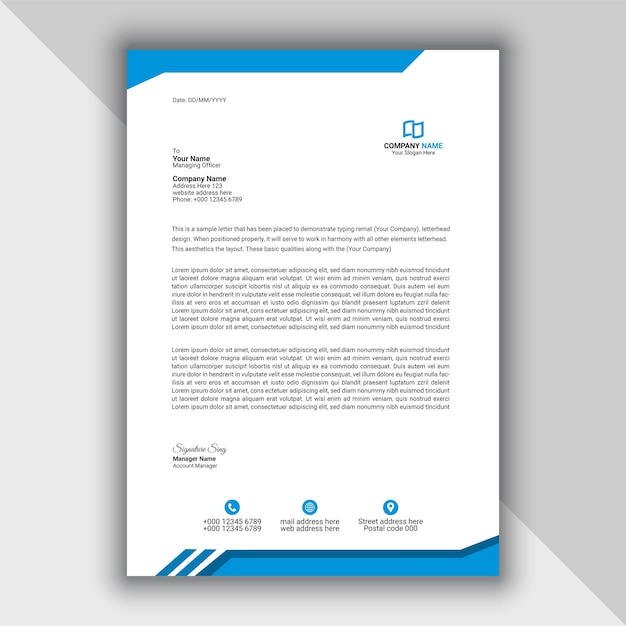 Professional Modern Simple And Creative Corporate Letterhead Template