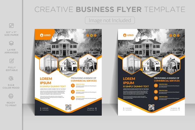 Professional modern webinar agency real estate and corporate business flyer or brochure template des