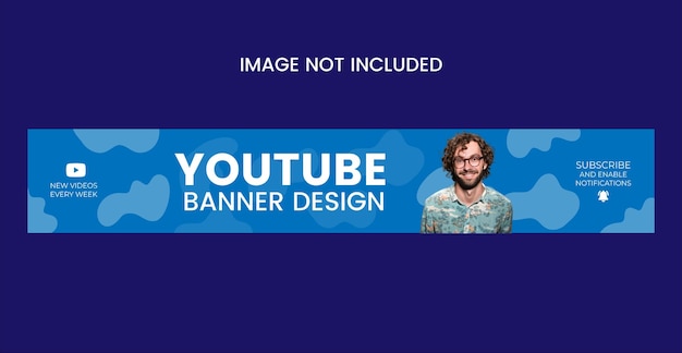 Вектор Профессиональный современный шаблон оформления баннера канала youtube