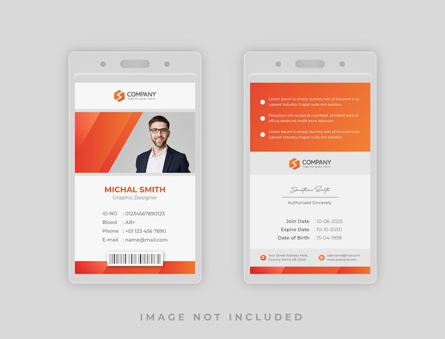Vector professional office id card template