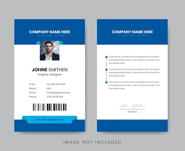 Professional official double side id card template design