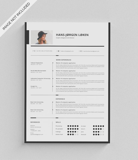 Professional one page resume cv template