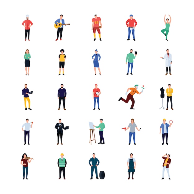 Vector professional persons flat icons pack